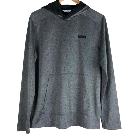 Calvin Klein Hoodie Mens S Gray Performance Lightweight Relaxed Minimalist - Picture 1 of 5
